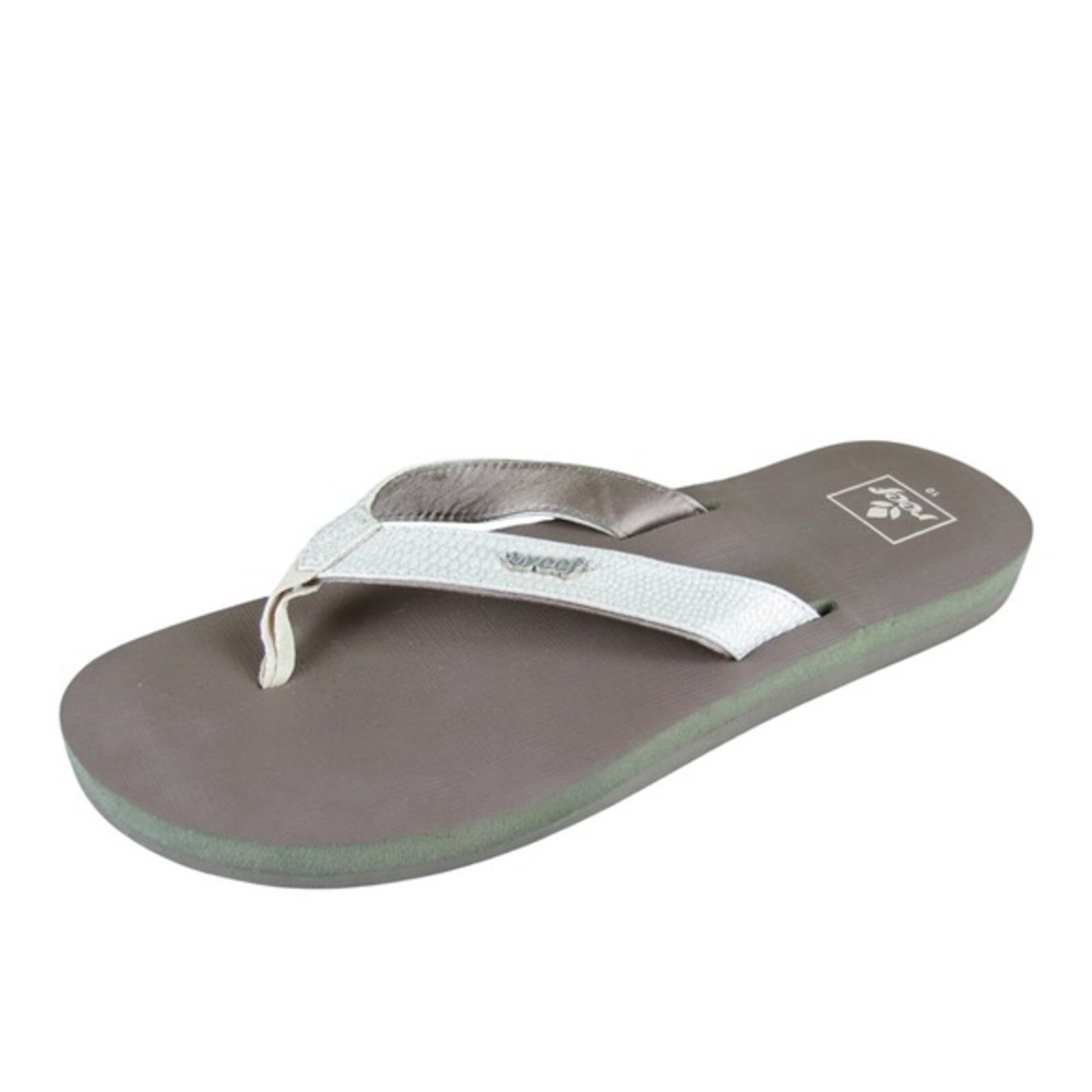 Reef Cushion Court Women 10 Brown Beige Synthetic Flip Flops Comfort Sandals